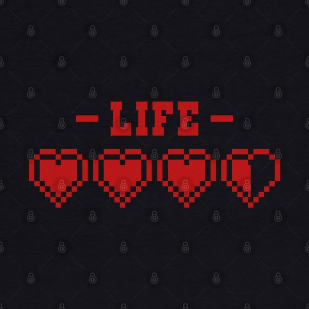 8-Bit Pixel Life Hearts Heath Bar by TextTees